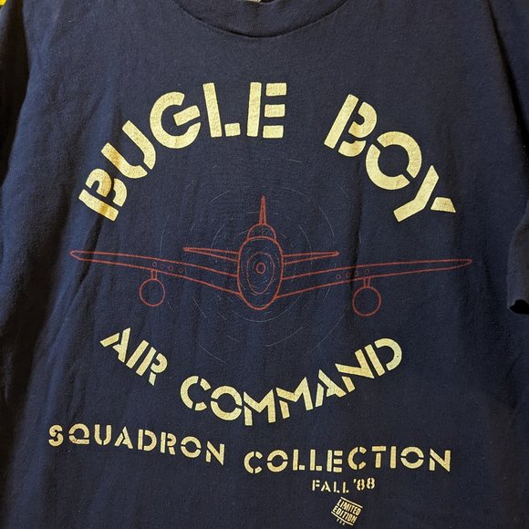 Vintage 1988 Bugle Boy Air Command Navy Blue T-Shirt size XL - Picture 2 of 4